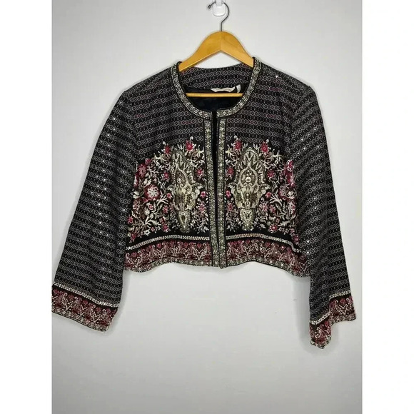 Soft Surroundings Mandala Bolero Jacket size 2X New Beaded sequin embellished - Picture 7 of 14